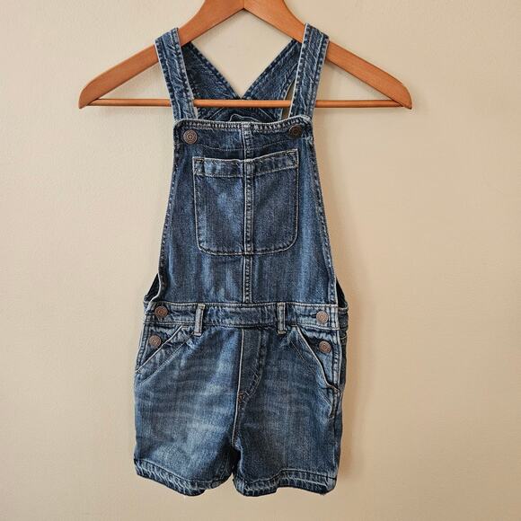 Gap Kids Denim Shortalls, Size Medium (8/9) Medium Wash Overalls - Picture 1 of 8